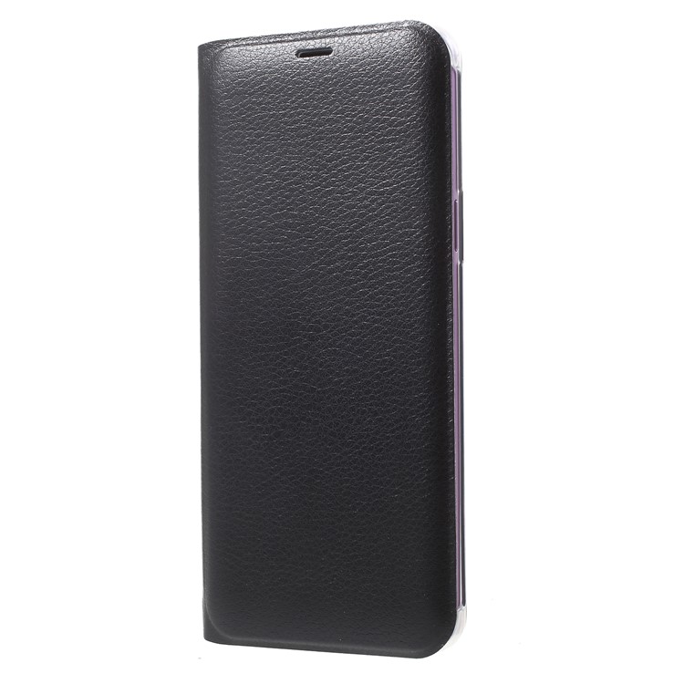 Litchi Texture Card Holder Leather Casing Accessory for Samsung Galaxy S9 G960 - Black-3