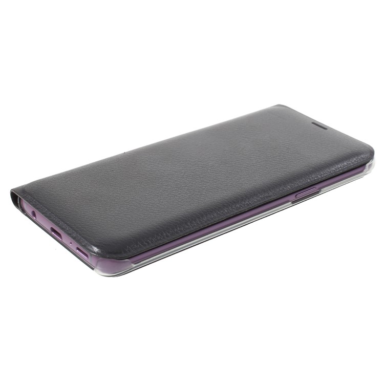 Litchi Texture Card Holder Leather Casing Accessory for Samsung Galaxy S9 G960 - Black-4