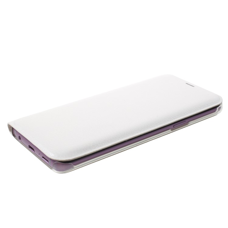 Litchi Texture Card Holder Leather Protective Cover for Samsung Galaxy S9 G960 - White-4