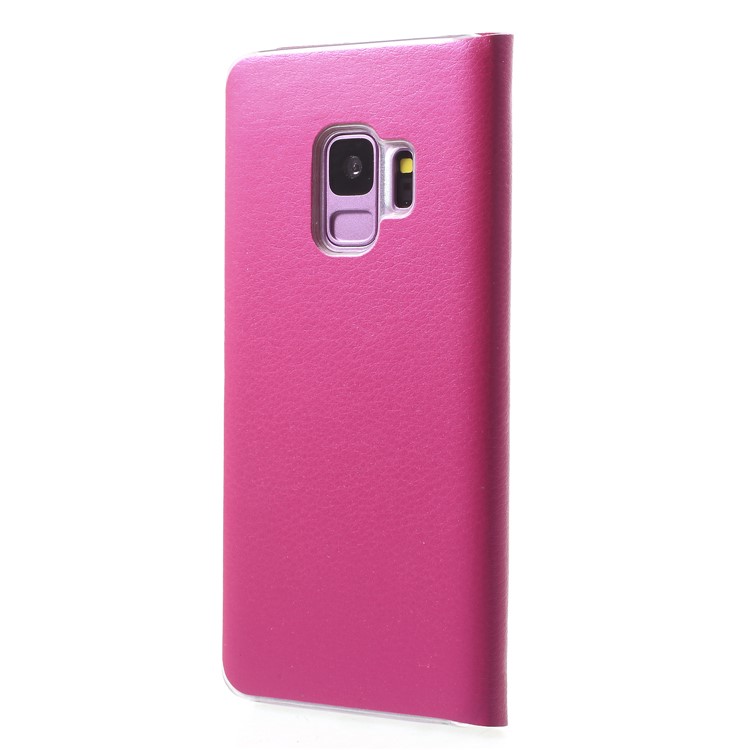 Litchi Texture Card Holder Leather Mobile Phone Case for Samsung Galaxy S9 G960 - Rose-2