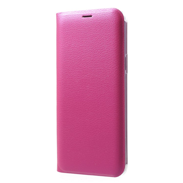 Litchi Texture Card Holder Leather Mobile Phone Case for Samsung Galaxy S9 G960 - Rose-3