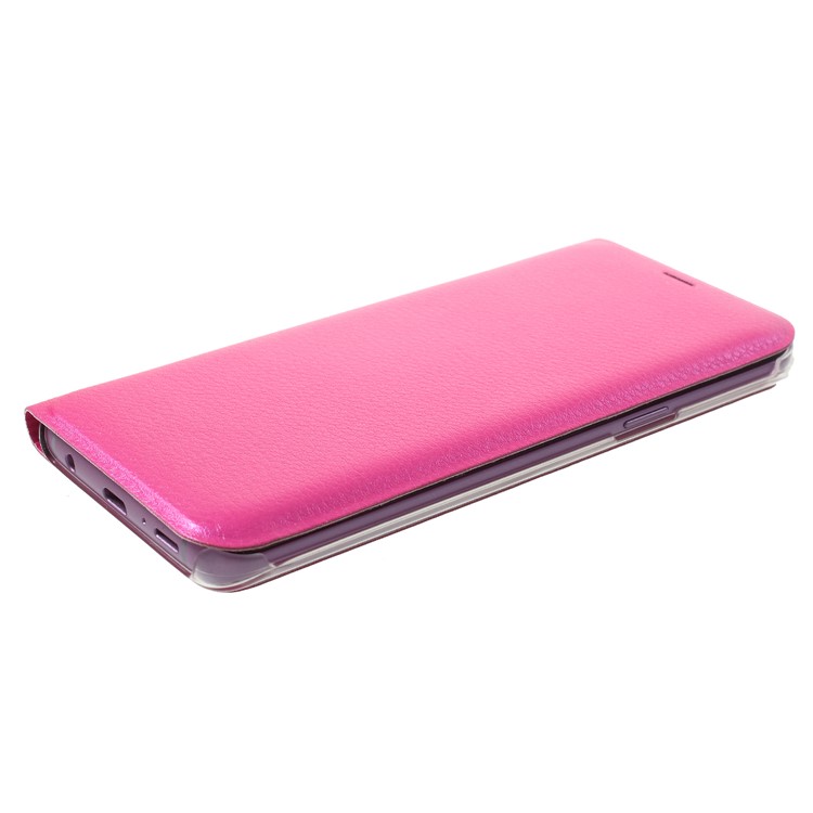 Litchi Texture Card Holder Leather Mobile Phone Case for Samsung Galaxy S9 G960 - Rose-4