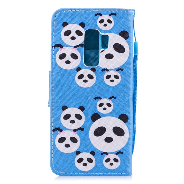 Pattern Printing PU Leather Magnetic Wallet Stand Protective Phone Casing for Samsung Galaxy S9 Plus SM-G965 - Panda-2