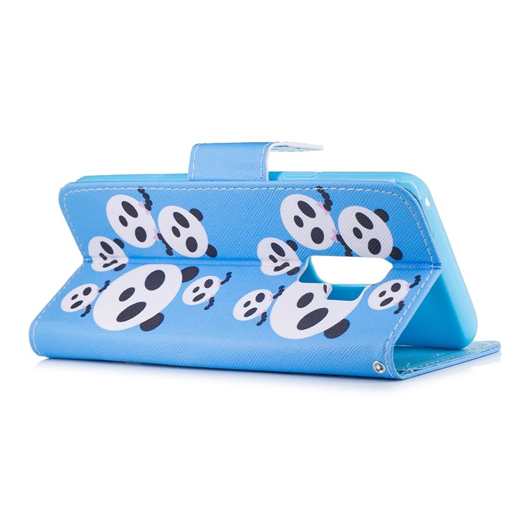 Pattern Printing PU Leather Magnetic Wallet Stand Protective Phone Casing for Samsung Galaxy S9 Plus SM-G965 - Panda-3