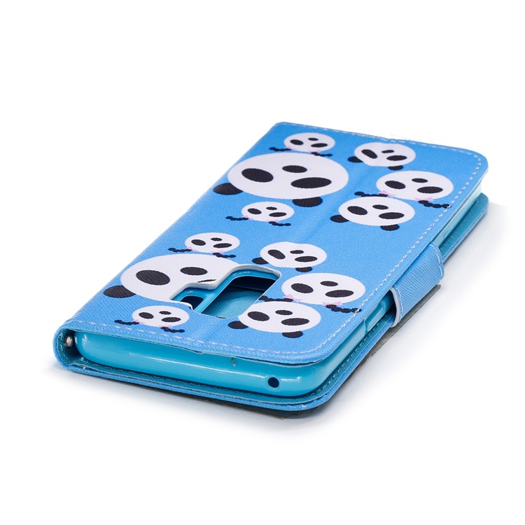 Pattern Printing PU Leather Magnetic Wallet Stand Protective Phone Casing for Samsung Galaxy S9 Plus SM-G965 - Panda-5
