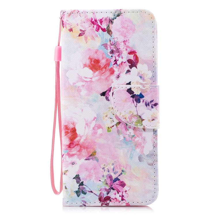 Pattern Printing PU Leather Magnetic Wallet Stand Cell Phone Casing for Samsung Galaxy S9 Plus SM-G965 - Coloful Flower-1