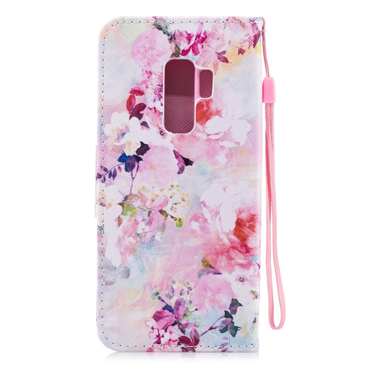 Pattern Printing PU Leather Magnetic Wallet Stand Cell Phone Casing for Samsung Galaxy S9 Plus SM-G965 - Coloful Flower-2