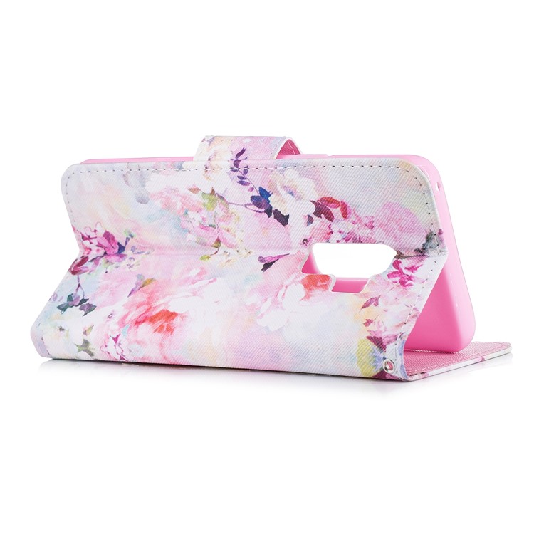Pattern Printing PU Leather Magnetic Wallet Stand Cell Phone Casing for Samsung Galaxy S9 Plus SM-G965 - Coloful Flower-3