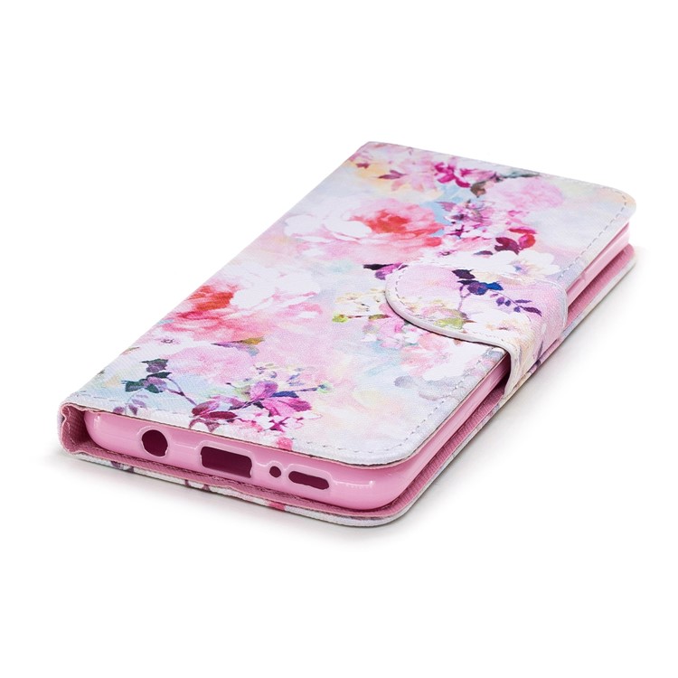 Pattern Printing PU Leather Magnetic Wallet Stand Cell Phone Casing for Samsung Galaxy S9 Plus SM-G965 - Coloful Flower-4