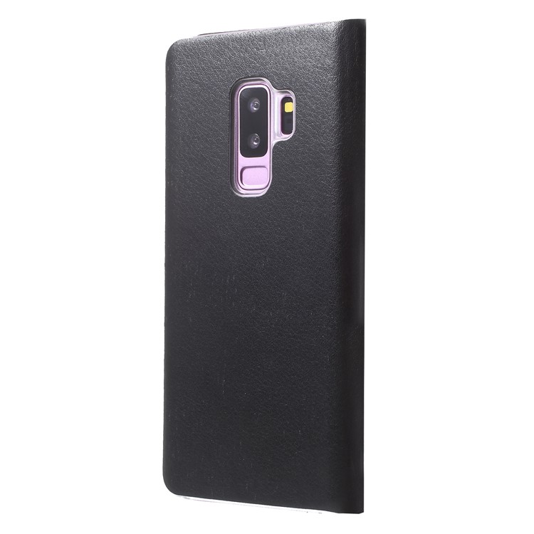 Litchi Texture Card Holder Leather Cover for Samsung Galaxy S9 Plus SM-G965 - Black-2