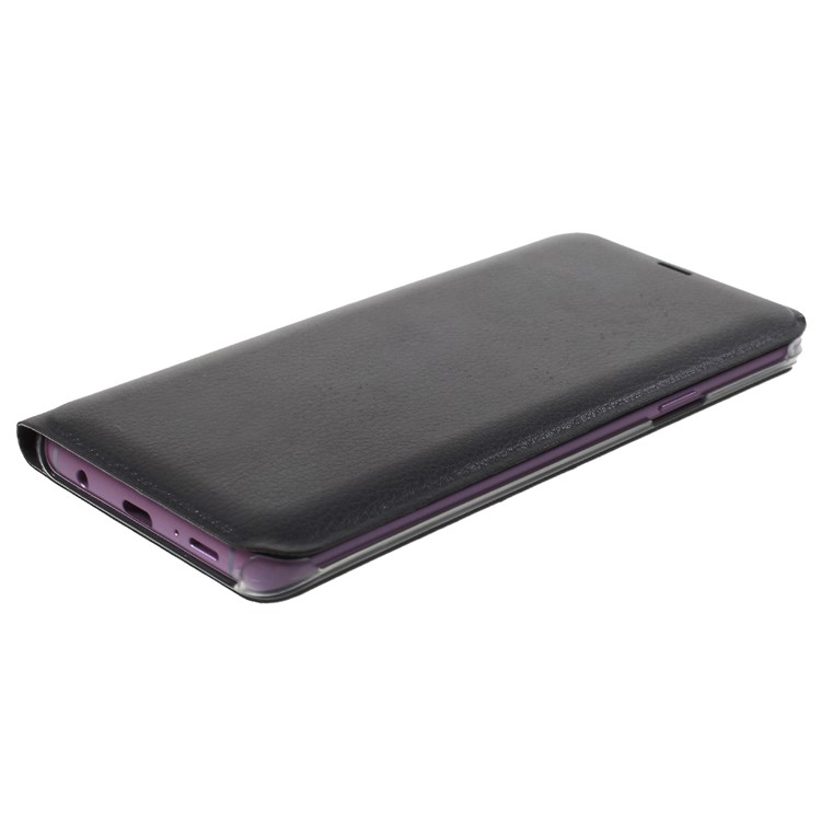 Litchi Texture Card Holder Leather Cover for Samsung Galaxy S9 Plus SM-G965 - Black-4