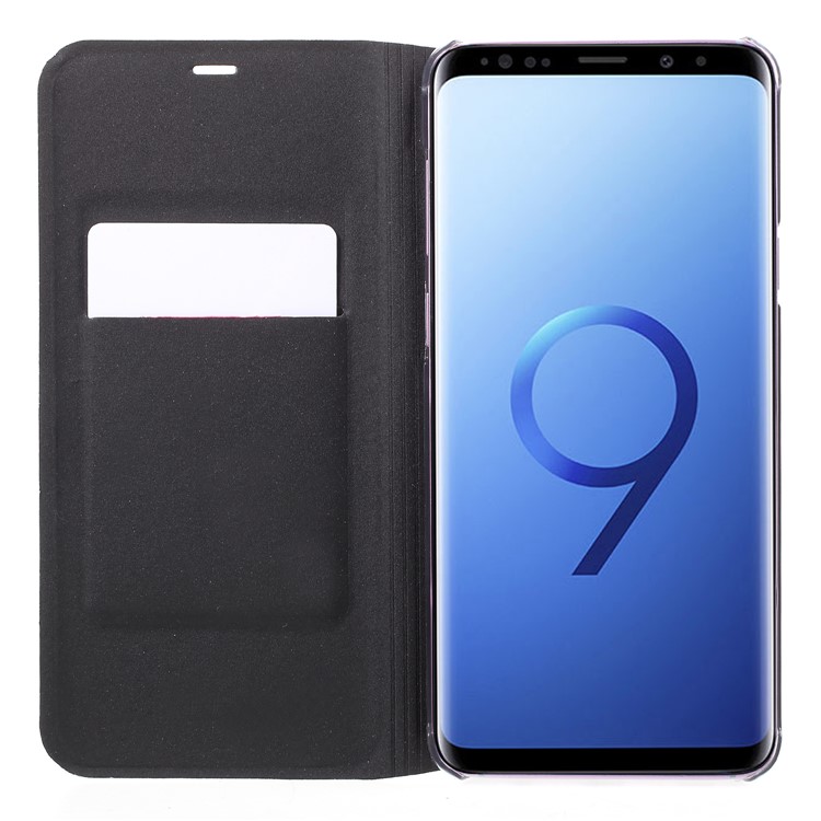 Litchi Texture Card Holder Leather Cover for Samsung Galaxy S9 Plus SM-G965 - Black-5