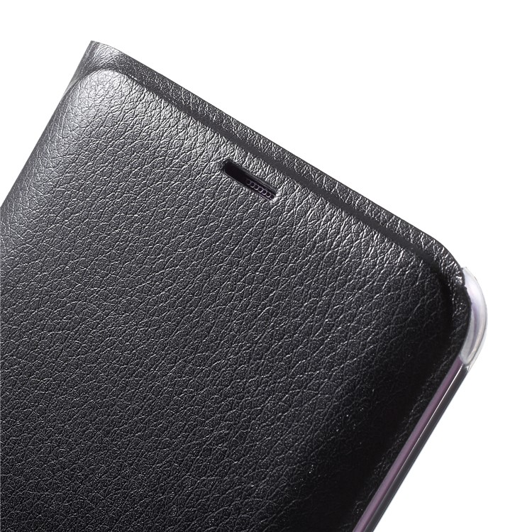 Litchi Texture Card Holder Leather Cover for Samsung Galaxy S9 Plus SM-G965 - Black-6