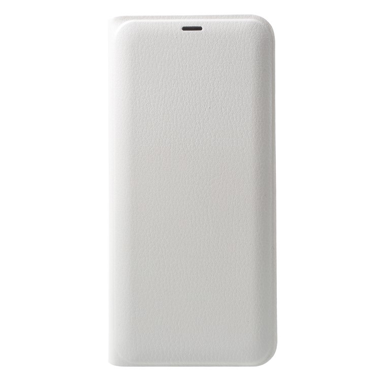 Litchi Texture Card Holder Leather Shell for Samsung Galaxy S9 Plus SM-G965 - White-1