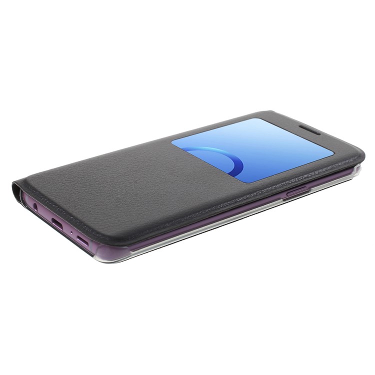 Litchi Texture View Window Leather Case for Samsung Galaxy S9 G960 - Black-4