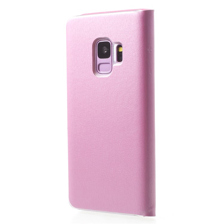 Litchi Texture View Window Leather Mobile Cover for Samsung Galaxy S9 G960 - Pink-2