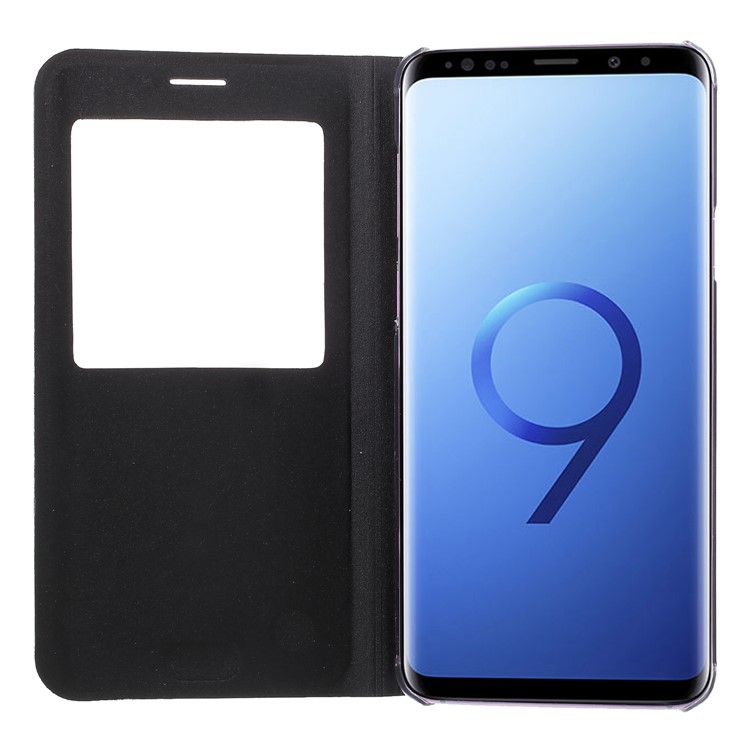 Litchi Texture View Window Leather Case for Samsung Galaxy S9+ SM-G965 - Black-5