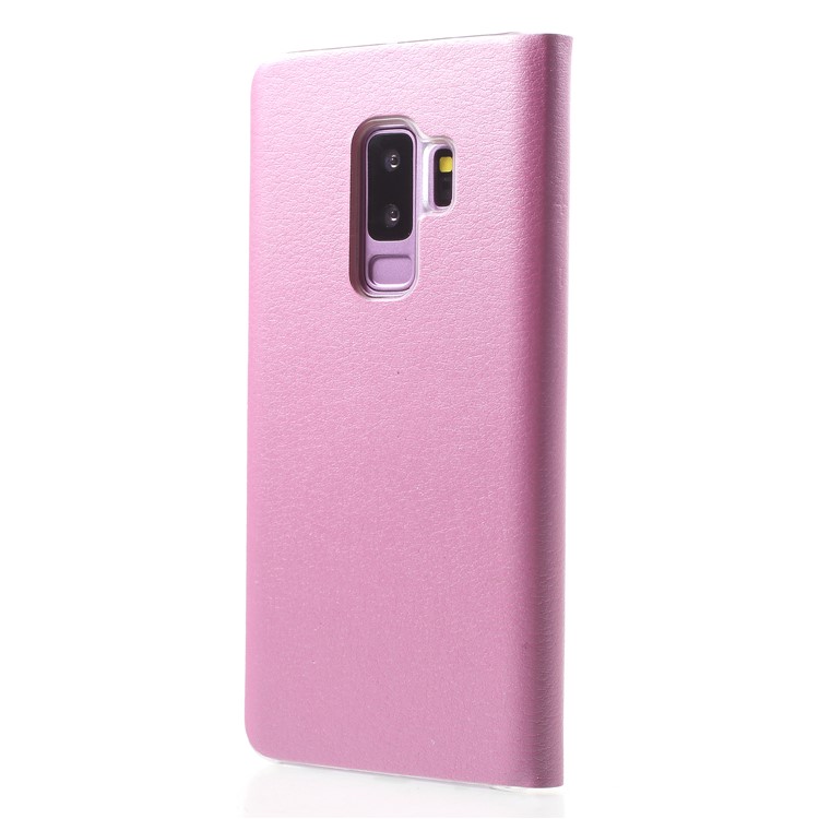 Litchi Texture View Window Leather Casing for Samsung Galaxy S9 Plus SM-G965 - Pink-2