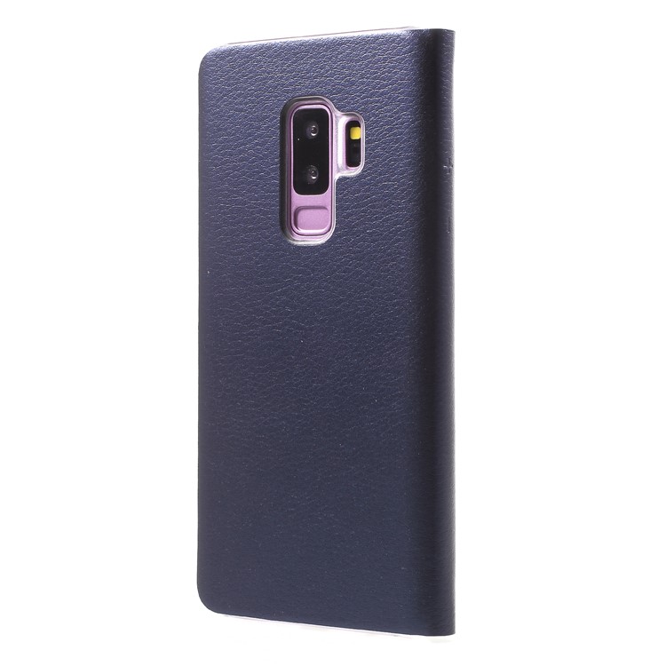 Litchi Texture View Window Leather Cell Phone Case for Samsung Galaxy S9+ SM-G965 - Dark Blue-2