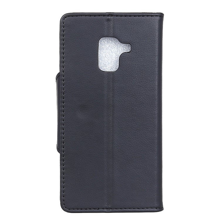 Crazy Horse Textured PU Leather Wallet Flip Stand Case for Samsung Galaxy A8 (2018) - Black-2