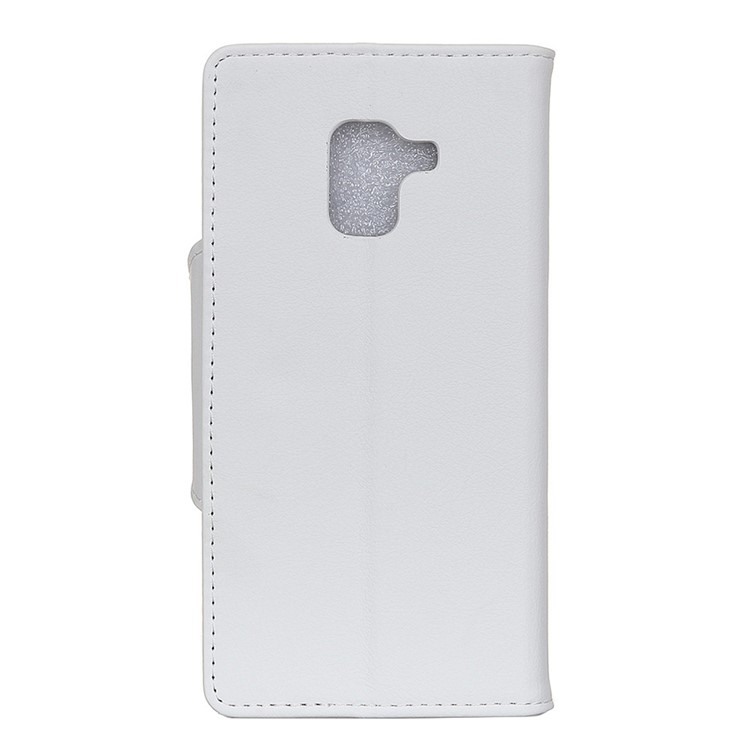 Crazy Horse Textured PU Leather Wallet Flip Stand Case for Samsung Galaxy A8 (2018) - White-2