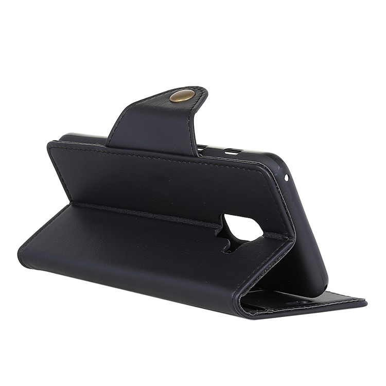 Crazy Horse Textured Stand Wallet Leather Case for Samsung Galaxy A8 Plus (2018) - Black-4