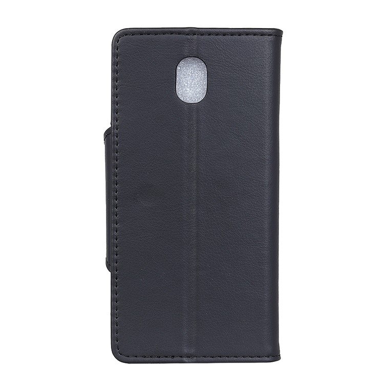 Textured PU Leather Wallet Stand Case for Samsung Galaxy J3 (2017) EU Version / J3 Pro (2017) - Black-2
