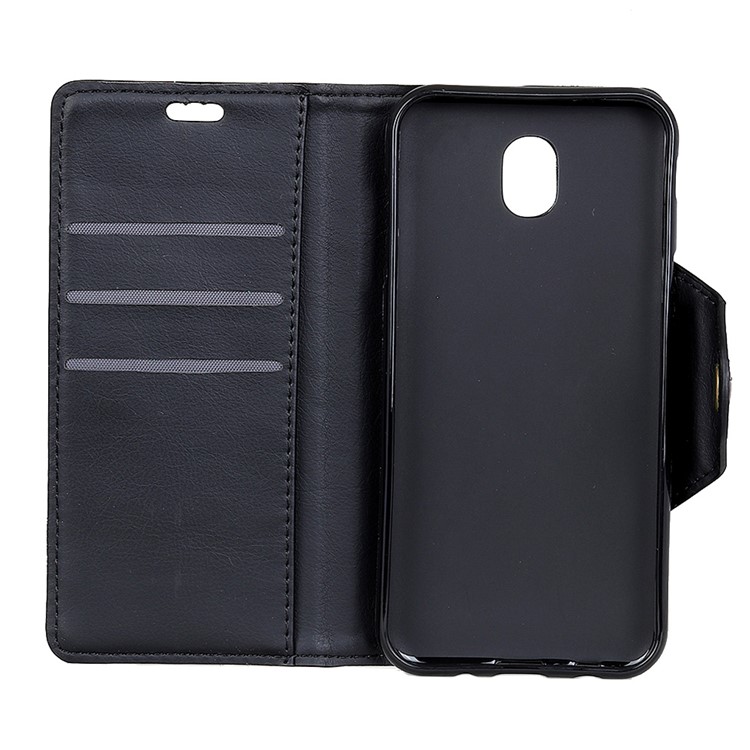 Textured PU Leather Wallet Stand Case for Samsung Galaxy J3 (2017) EU Version / J3 Pro (2017) - Black-3