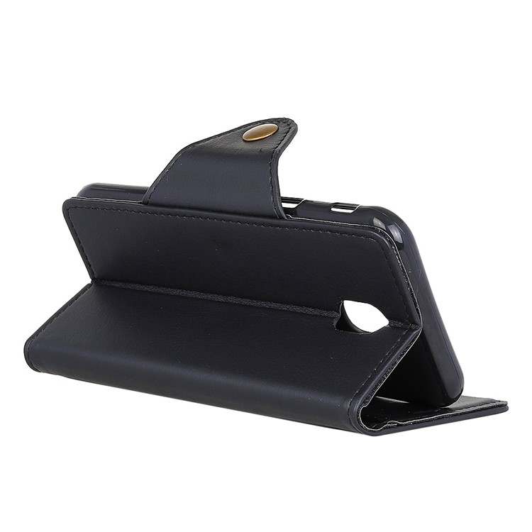 Textured PU Leather Wallet Stand Case for Samsung Galaxy J3 (2017) EU Version / J3 Pro (2017) - Black-4
