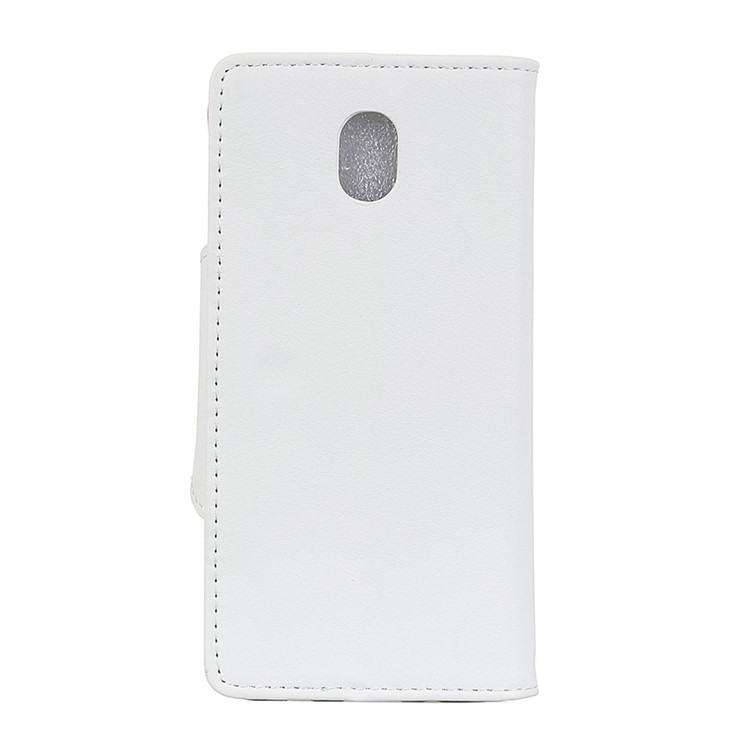 Textured PU Leather Wallet Stand Cover for Samsung Galaxy J3 (2017) EU Version / J3 Pro (2017) - White-2