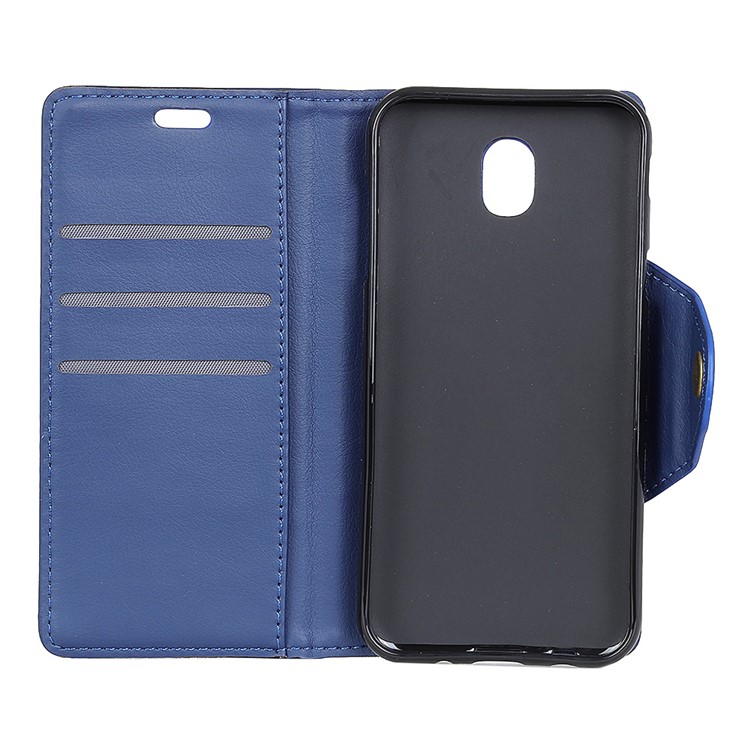 Textured PU Leather Wallet Mobile Case for Samsung Galaxy J3 (2017) EU Version / J3 Pro (2017) - Blue-3