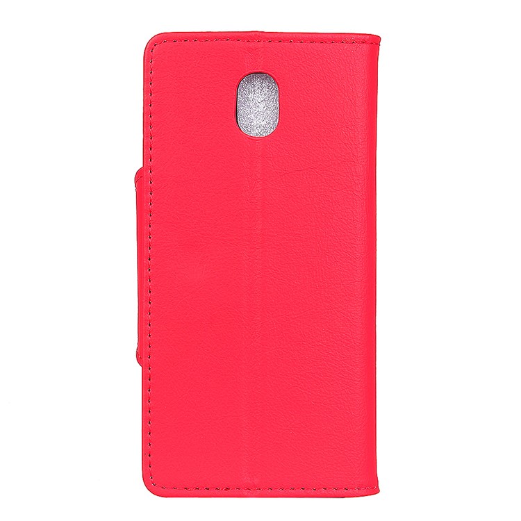 Crazy Horse PU Leather Wallet Stand Phone Shell for Samsung Galaxy J7 (2017) EU Version/J7 Pro (2017) - Red-2