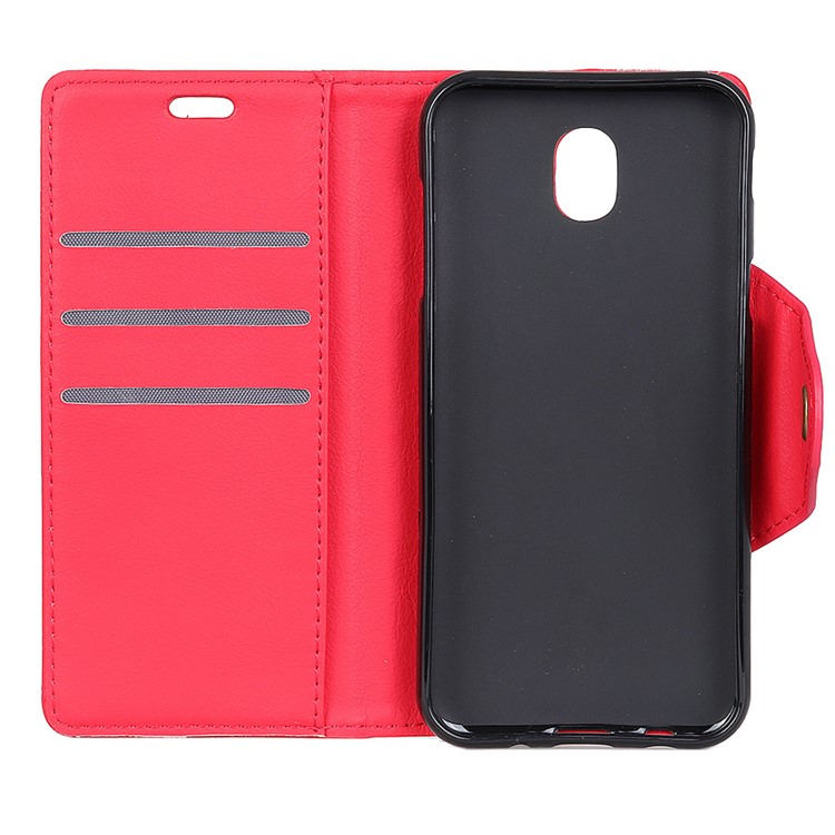 Crazy Horse PU Leather Wallet Stand Phone Shell for Samsung Galaxy J7 (2017) EU Version/J7 Pro (2017) - Red-3