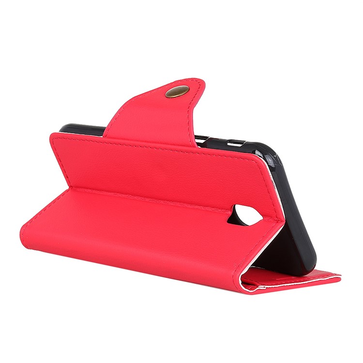 Crazy Horse PU Leather Wallet Stand Phone Shell for Samsung Galaxy J7 (2017) EU Version/J7 Pro (2017) - Red-4