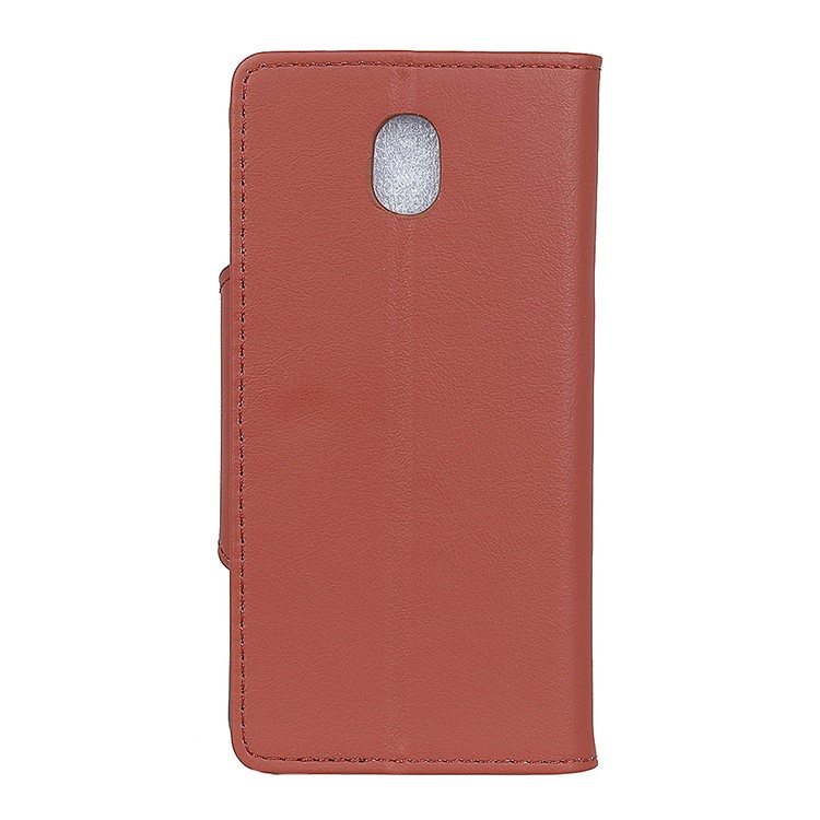 Crazy Horse PU Leather Wallet Stand Mobile Phone Case for Samsung Galaxy J7 (2017) EU Version/J7 Pro (2017) - Brown-2
