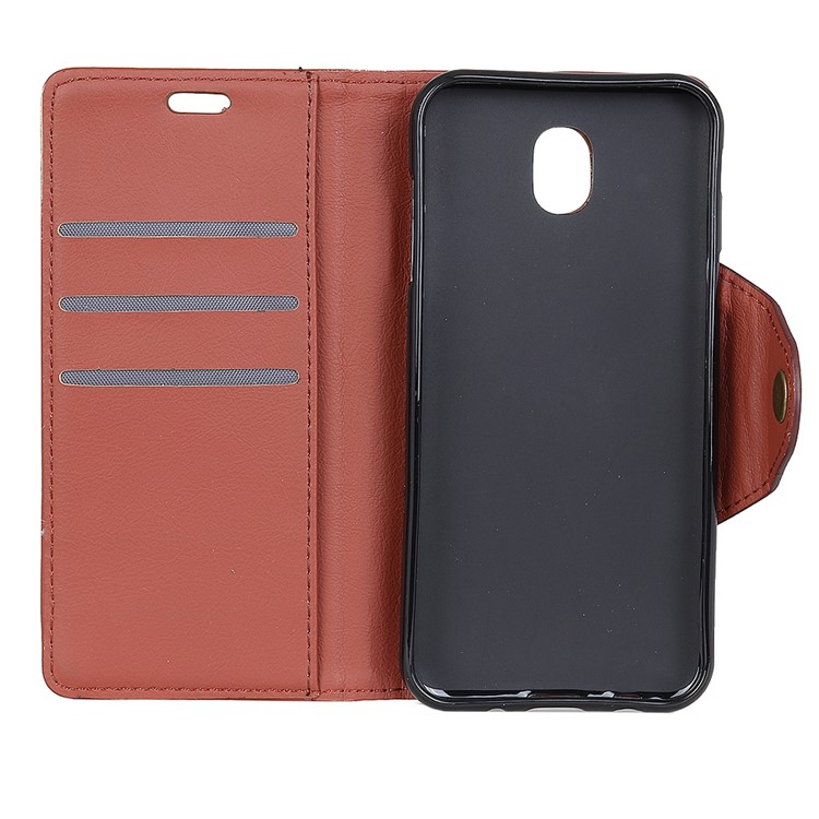 Crazy Horse PU Leather Wallet Stand Mobile Phone Case for Samsung Galaxy J7 (2017) EU Version/J7 Pro (2017) - Brown-3