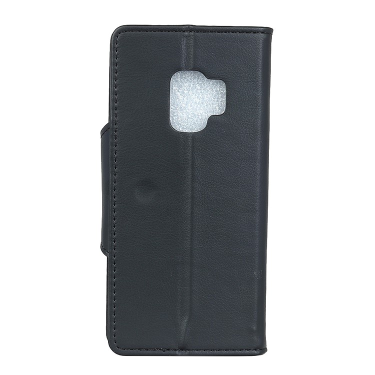Crazy Horse Textured PU Leather Wallet Phone Case for Samsung Galaxy S9 SM-G960 - Black-2
