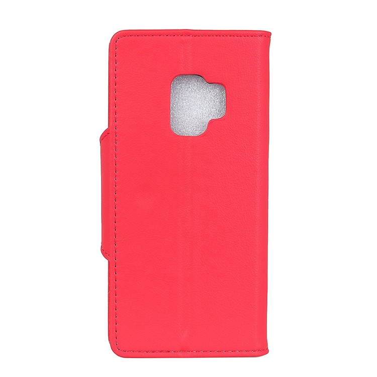 Crazy Horse Textured PU Leather Wallet Phone Shell with Stand for Samsung Galaxy S9 SM-G960 - Red-2