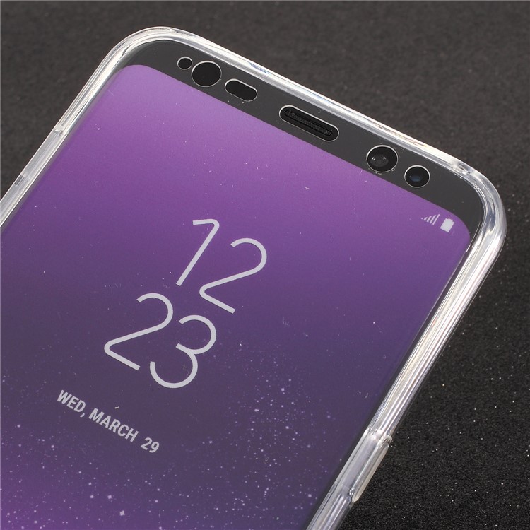 Touchable Acrylic TPU Hybrid Front + Soft TPU Hybrid Mobile Cover for Samsung Galaxy S8 Plus G955 - Transparent-3