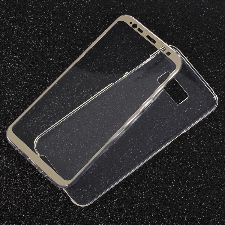 Touchable Acrylic TPU Hybrid Front + Soft TPU Hybrid Cell Phone Case for Samsung Galaxy S8 Plus G955 - Gold-1