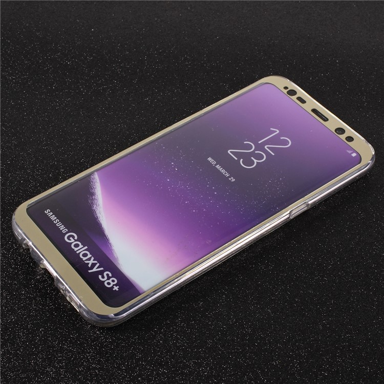 Touchable Acrylic TPU Hybrid Front + Soft TPU Hybrid Cell Phone Case for Samsung Galaxy S8 Plus G955 - Gold-2