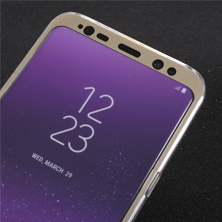Touchable Acrylic TPU Hybrid Front + Soft TPU Hybrid Cell Phone Case for Samsung Galaxy S8 Plus G955 - Gold-3
