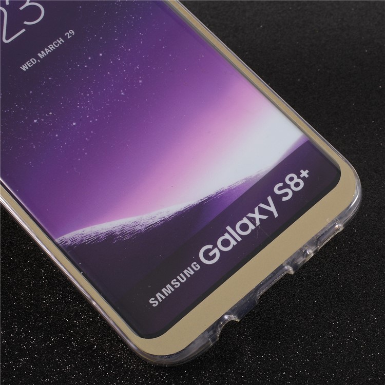 Touchable Acrylic TPU Hybrid Front + Soft TPU Hybrid Cell Phone Case for Samsung Galaxy S8 Plus G955 - Gold-4