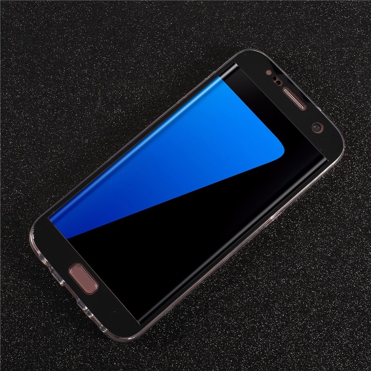 Touchable Acrylic TPU Hybrid Front + Soft TPU Back Cover for Samsung Galaxy S7 edge - Black-2