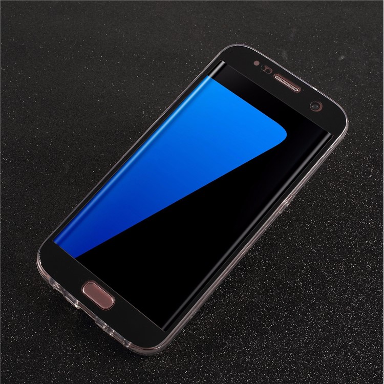 Touchable Acrylic TPU Hybrid Front + Soft TPU Back Cover for Samsung Galaxy S7 edge - Black-4