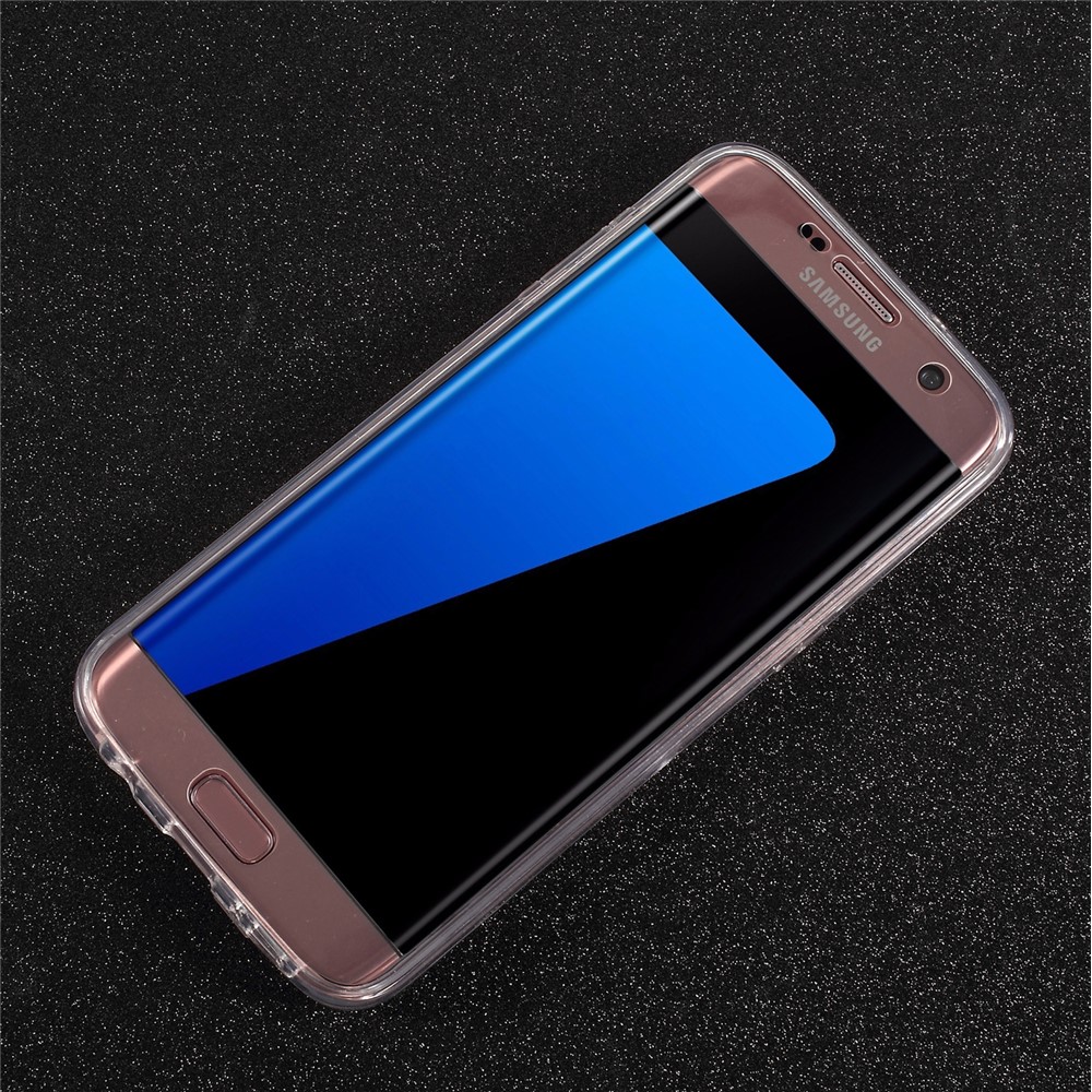 Touchable Acrylic TPU Hybrid Front + Soft TPU Back Mobile Cover for Samsung Galaxy S7 edge - Transparent-3