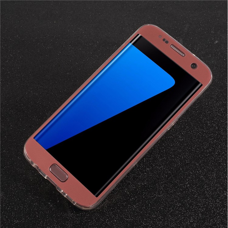 Touchable Acrylic TPU Hybrid Front + Soft TPU Back Phone Case for Samsung Galaxy S7 edge - Red-3