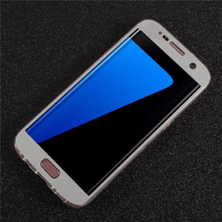 For Samsung Galaxy S7 edge Touchable Acrylic TPU Hybrid Front + Soft TPU Back Protection Cover Case - Silver-2
