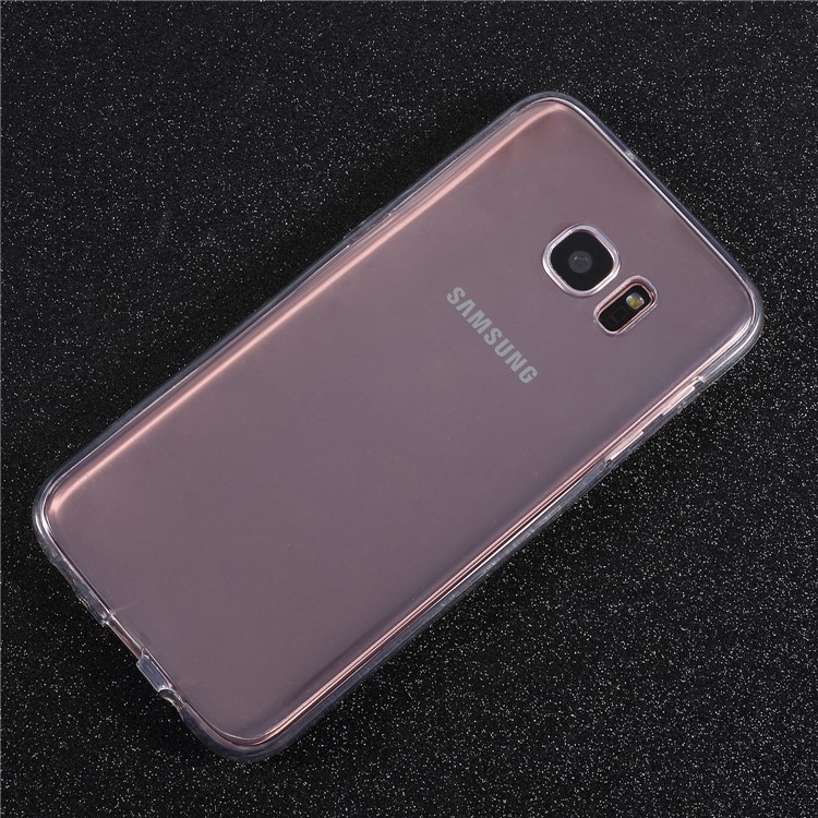 For Samsung Galaxy S7 edge Touchable Acrylic TPU Hybrid Front + Soft TPU Back Protection Cover Case - Silver-3