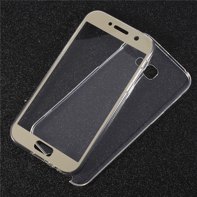 2-in-1 Touchable Cell Phone Case (Acrylic Front + TPU Back) for Samsung Galaxy A3 (2017) - Gold-1